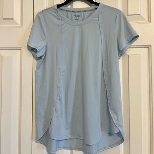 ZELOS Women's Pale Blue Short Sleeve Active Tee